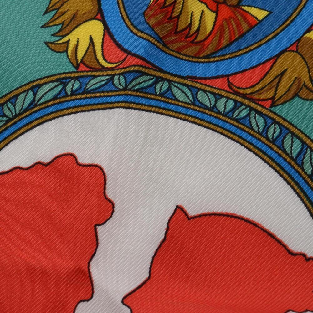 Hermes Carre 90 L'ENTENTE CORDIALE Scarf/Muffler, Silk, Women's, Red/Multicolor - Picture 5 of 5